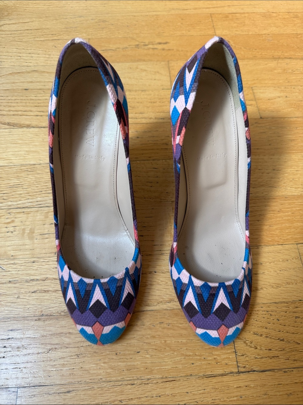 J Crew Geometric Patterned Women's Pumps in Blue, Purple & Pink